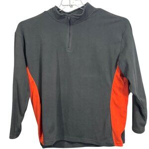 Simply For Sports Mens 1/4 Zip Pullover Gray With Red Panels Polyester XXL